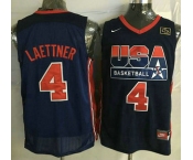 1992 Olympics Team USA #4 Christian Laettner Navy Blue Swingman Jersey