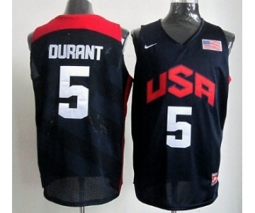 2012 Olympics Team USA #5 Kevin Durant Revolution 30 Swingman Blue Jersey