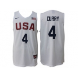 Men Nike Rio 2016 Olympics USA Dream Team #4 Stephen Curry Home White Basketball Jersey