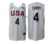 Men Nike Rio 2016 Olympics USA Dream Team #4 Stephen Curry Home White Basketball Jersey