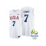 Men's Nike Rio 2016 Olympics USA Dream Team #7 Kyle Lowry White Basketball Jersey