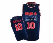 Men's Nike Team USA #10 Clyde Drexler Authentic Navy Blue 2012 Olympic Retro Basketball Jersey