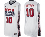 Men's Nike Team USA #10 Kobe Bryant Authentic White 2012 Olympic Retro Basketball Jerse