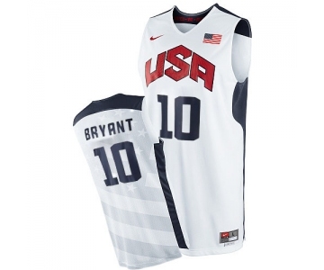 Men's Nike Team USA #10 Kobe Bryant Authentic White 2012 Olympics Basketball Jersey