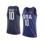 Men's Nike Team USA #10 Kobe Bryant Swingman Navy Blue 2016 Olympics Basketball Jersey