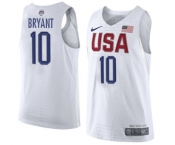 Men's Nike Team USA #10 Kobe Bryant Swingman White 2016 Olympics Basketball Jersey