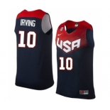 Men's Nike Team USA #10 Kyrie Irving Authentic Navy Blue 2014 Dream Team Basketball Jerse