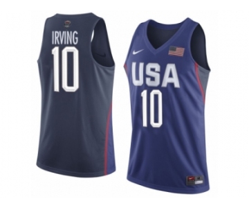 Men's Nike Team USA #10 Kyrie Irving Swingman Navy Blue 2016 Olympic Basketball Jersey