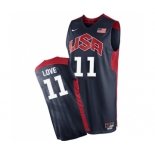 Men's Nike Team USA #11 Kevin Love Authentic Navy Blue 2012 Olympics Basketball Jersey