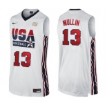 Men's Nike Team USA #13 Chris Mullin Swingman White 2012 Olympic Retro Basketball Jersey