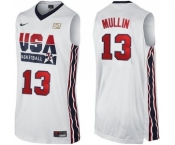 Men's Nike Team USA #13 Chris Mullin Swingman White 2012 Olympic Retro Basketball Jersey