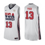 Men's Nike Team USA #13 Chris Paul Authentic White 2012 Olympic Retro Basketball Jersey