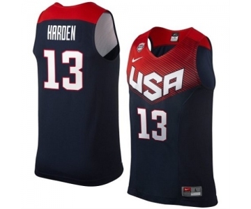 Men's Nike Team USA #13 James Harden Swingman Navy Blue 2014 Dream Team Basketball Jersey