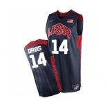 Men's Nike Team USA #14 Anthony Davis Swingman Navy Blue 2012 Olympics Basketball Jersey