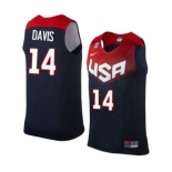 Men's Nike Team USA #14 Anthony Davis Swingman Navy Blue 2014 Dream Team Basketball Jersey