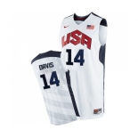 Men's Nike Team USA #14 Anthony Davis Swingman White 2012 Olympics Basketball Jersey