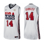 Men's Nike Team USA #14 Charles Barkley Authentic White 2012 Olympic Retro Basketball Jersey