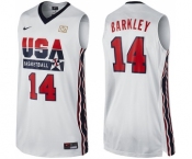 Men's Nike Team USA #14 Charles Barkley Authentic White 2012 Olympic Retro Basketball Jersey