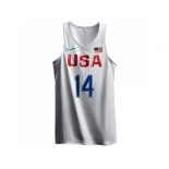 Men's Nike Team USA #14 Draymond Green Authentic White 2016 Olympic Basketball Jersey