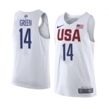 Men's Nike Team USA #14 Draymond Green Swingman White 2016 Olympic Basketball Jersey