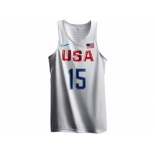 Men's Nike Team USA #15 Carmelo Anthony Authentic White 2016 Olympic Basketball Jersey