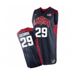 Men's Nike Team USA #29 Paul George Authentic Navy Blue 2012 Olympics Basketball Jersey