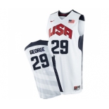 Men's Nike Team USA #29 Paul George Authentic White 2012 Olympics Basketball Jersey