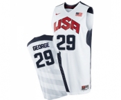 Men's Nike Team USA #29 Paul George Authentic White 2012 Olympics Basketball Jersey