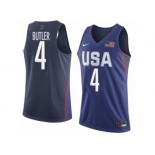 Men's Nike Team USA #4 Jimmy Butler Swingman Navy Blue 2016 Olympic Basketball Jersey