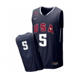 Men's Nike Team USA #5 Kevin Durant Swingman Navy Blue 2010 World Basketball Tournament Jersey