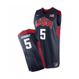 Men's Nike Team USA #5 Kevin Durant Swingman Navy Blue 2012 Olympics Basketball Jersey