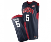 Men's Nike Team USA #5 Kevin Durant Swingman Navy Blue 2012 Olympics Basketball Jersey