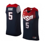 Men's Nike Team USA #5 Kevin Durant Swingman Navy Blue 2014 Dream Team Basketball Jersey