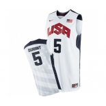 Men's Nike Team USA #5 Kevin Durant Swingman White 2012 Olympics Basketball Jersey