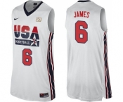 Men's Nike Team USA #6 LeBron James Swingman White 2012 Olympic Retro Basketball Jersey