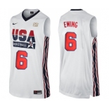 Men's Nike Team USA #6 Patrick Ewing Authentic White 2012 Olympic Retro Basketball Jersey