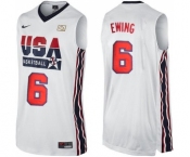 Men's Nike Team USA #6 Patrick Ewing Authentic White 2012 Olympic Retro Basketball Jersey