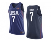 Men's Nike Team USA #7 Kyle Lowry Authentic Navy Blue 2016 Olympic Basketball Jersey