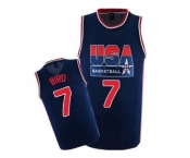 Men's Nike Team USA #7 Larry Bird Authentic Navy Blue 2012 Olympic Retro Basketball Jersey