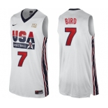 Men's Nike Team USA #7 Larry Bird Swingman White 2012 Olympic Retro Basketball Jersey