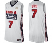 Men's Nike Team USA #7 Larry Bird Swingman White 2012 Olympic Retro Basketball Jersey