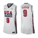 Men's Nike Team USA #9 Michael Jordan Authentic White 2012 Olympic Retro Basketball Jersey