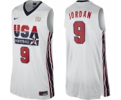 Men's Nike Team USA #9 Michael Jordan Authentic White 2012 Olympic Retro Basketball Jersey