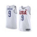 Men's Nike Team USA #9 Michael Jordan Authentic White 2016 Olympics Basketball Jersey