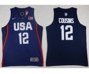 Nike Team USA #12 DeMarcus Cousins Navy Blue 2016 Dream Team Stitched NBA Jersey