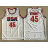 Nike Team USA #45 Donald Trump White The 45th president of the United States Stitched NBA Jersey