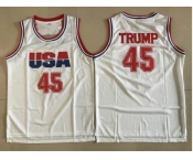 Nike Team USA #45 Donald Trump White The 45th president of the United States Stitched NBA Jersey