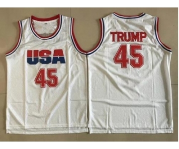 Nike Team USA #45 Donald Trump White The 45th president of the United States Stitched NBA Jersey