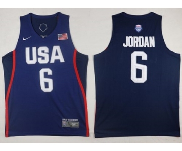 Nike Team USA #6 DeAndre Jordan Navy Blue 2016 Dream Team Stitched NBA Jersey