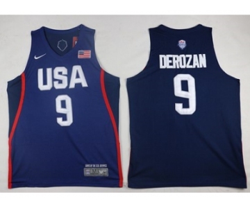 Nike Team USA #9 DeMar DeRozan Navy Blue 2016 Dream Team Stitched NBA Jersey